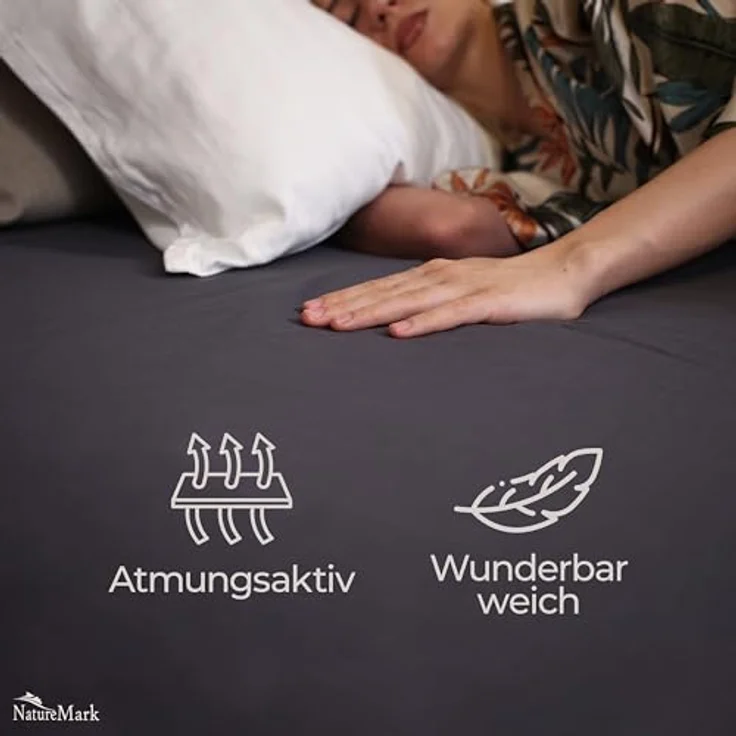 GREEN MARK Textilien Klassische Bettlaken | Betttuch | Laken | Leintuch | Haustuch 100% Baumwolle ohne Gummizug vielen Größen und Farben Größe: 180x275 cm, anthrazit grau – Bild 3