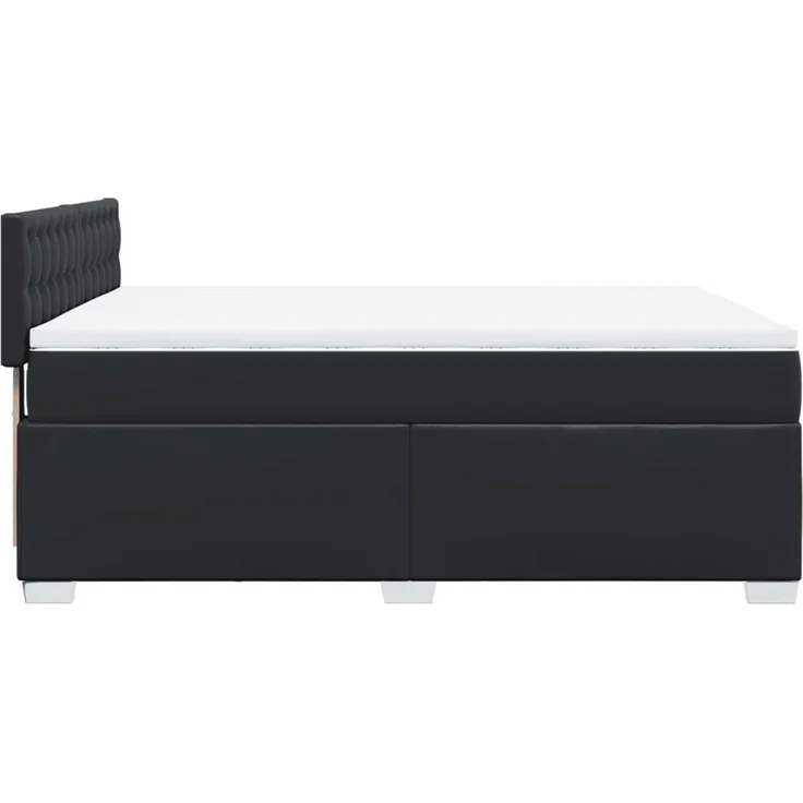 vidaXL Boxspringbett mit Matratze Schwarz 140x190 cm Kunstleder 3288420 – Bild 11