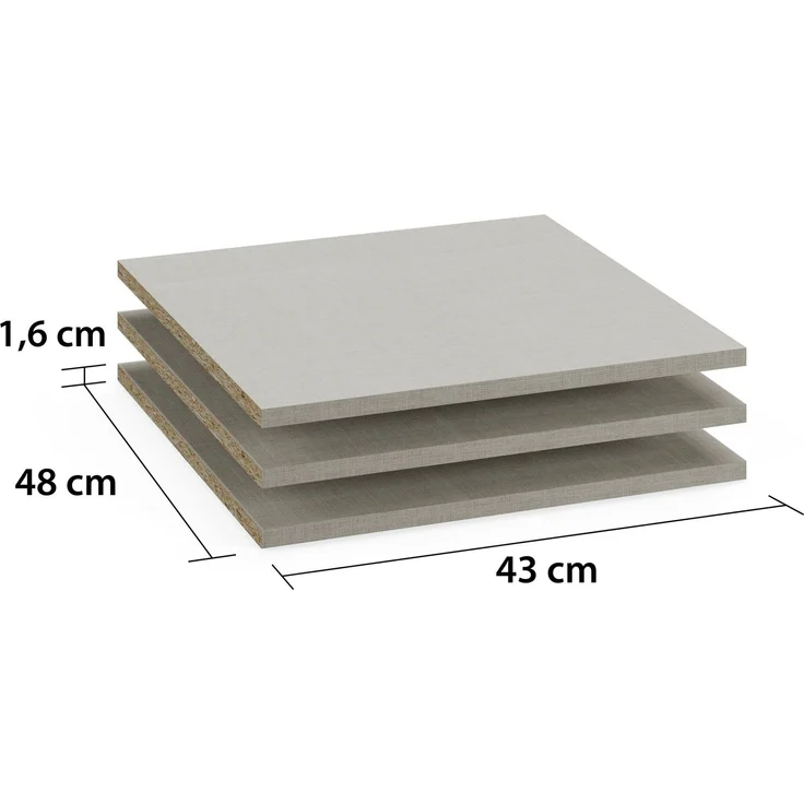 rauch Zubehör, Einlegeböden 3er-Set, für Schwebetürenschränke von rauch mit einer Elementbreite von 45 cm und einer Schranktiefe von 62 cm – Bild 2