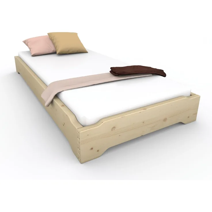 Stapelbett Holzbett (Fichte) "Gäste-Edi" 90 x 220cm 23cm Gästebett Jugendbett