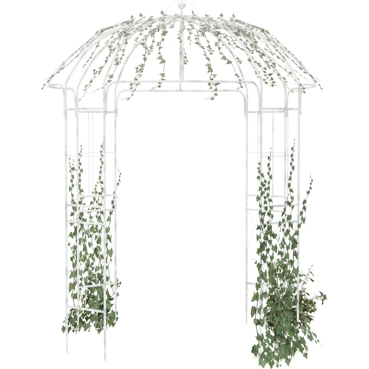 Pavillon LOTTA mit Rankhilfe - 200 x 200 x 270 cm, Metall, Antik-Weiß | Gartenpavillon Zierpavillon Gartendeko – Bild 5
