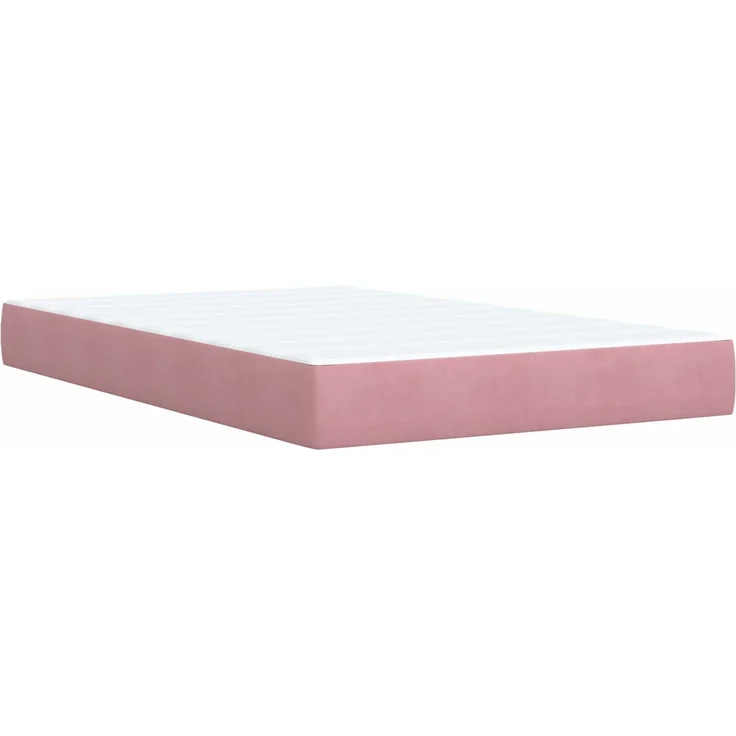 vidaXL Boxspringbett mit Matratze mit Kopfteil Rosa 120 x 200 cm Samt 3451666 – Bild 6