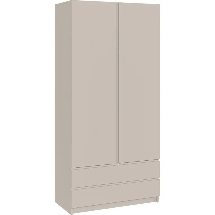 Selsey Schrank Kaschmir Moderner 2-Türen Kleiderschrank Kinderzimmer 100 cm Breit Push-to-Open Inkl. Kleiderstange, 6 Regale, 2 Schubladen Kinderspielzimmer Schlafzimmer Garderobe Möbel