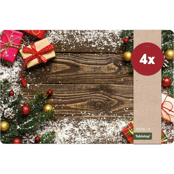 matches21 HOME & HOBBY Platzset Abwaschbare Tischsets 4er Set Weihnachten Geschenke, (4-St), Platzsets als Tisch-Untersetzer und Tisch-Deko für Esstisch Teller – Bild 1