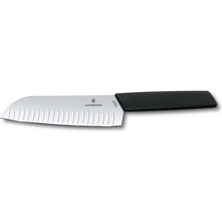 Victorinox Swiss Modern Santokumesser Kullenschliff17cmschwarz Blister