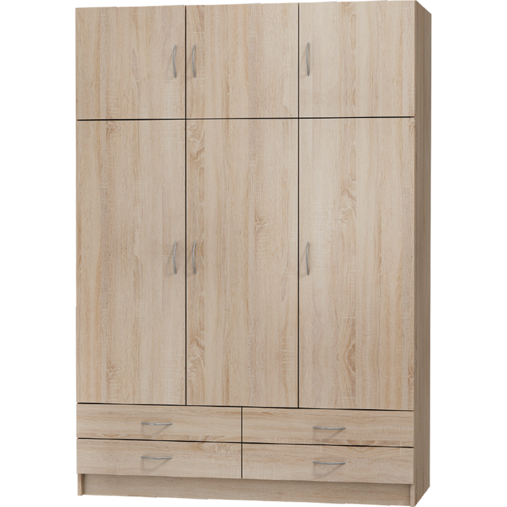Kleiderschrank Drehtürenschrank Wäscheschrank Schrank Schlafzimmer Sonoma Eiche – Bild 2