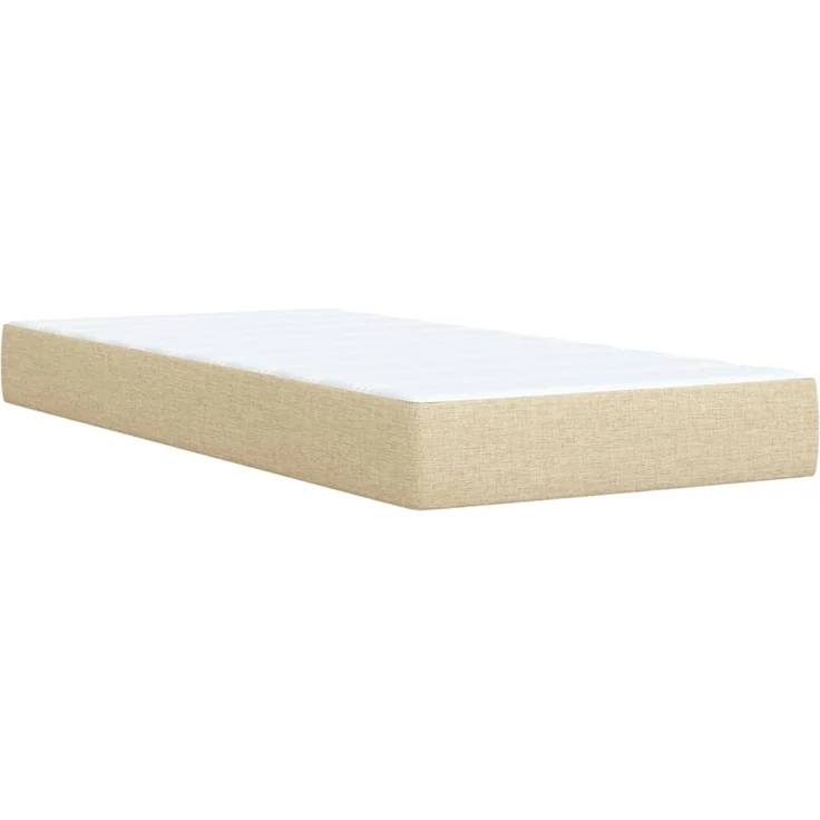 vidaXL Boxspringbett mit Matratze Creme 90x200 cm Stoff 3287351 – Bild 9