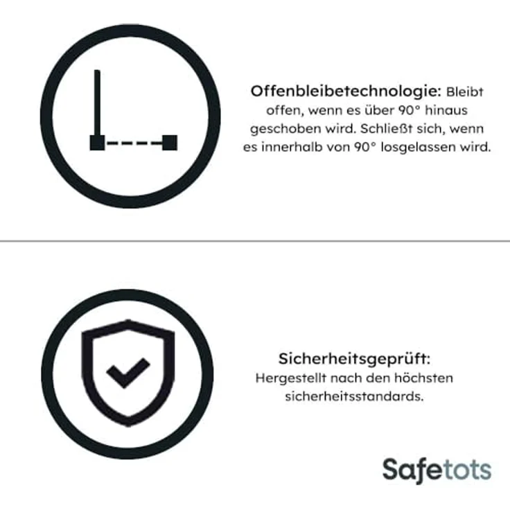 Safetots Extragroßes Treppenschutzgitter mit gebogenem oberen Teil, 71cm - 80cm, Matt Grau, Extra Hoch 100cm in der Höhe, Treppenschutzgitter mit Druckbefestigung, Babygitter für Türen – Bild 6