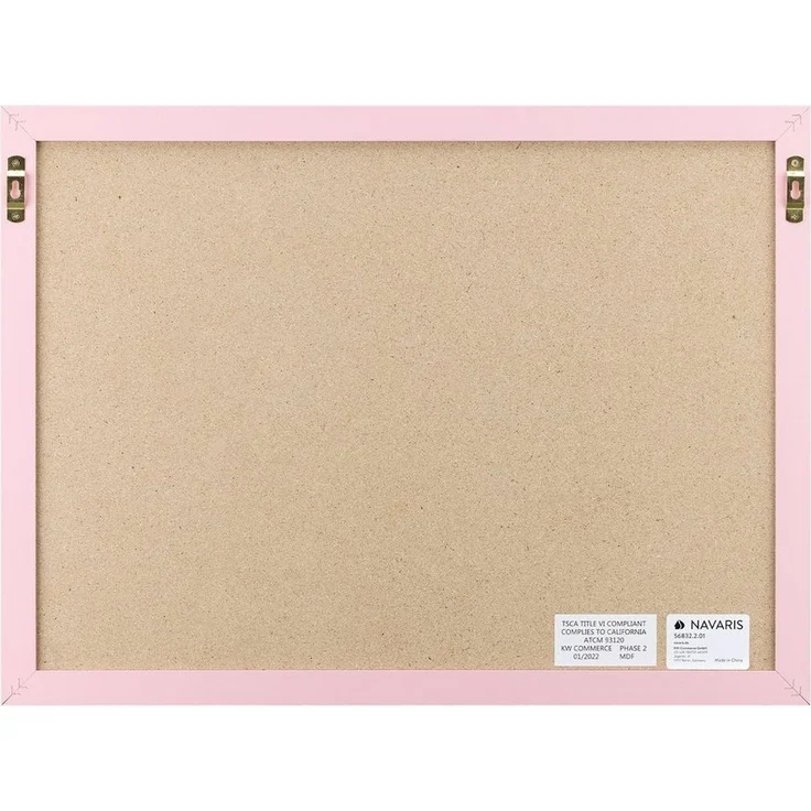 Navaris Memoboard Memoboard mit Leinenoberfläche - Memoboard 58x43 cm aus Leinen - Rosa – Bild 3