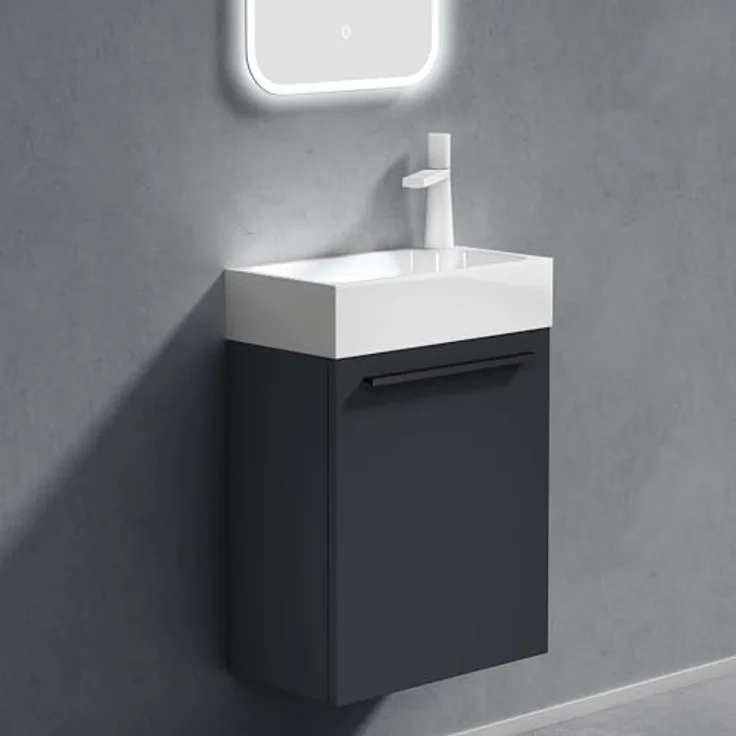 doporro Badezimmer-Set Badmöbel-Set Gäste WC Waschbecken Waschtisch mit Unterschrank PISA – Bild 5