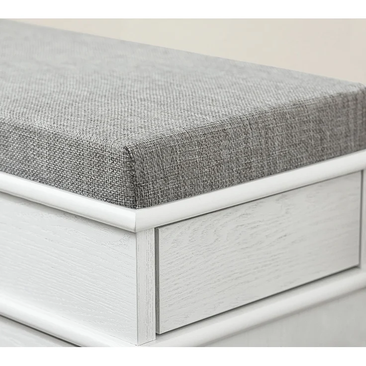 SoBuy FSR82-L-WG Schuhbank, Spanplatte, Lackiert, Weiß, 75 x 51 x 24 cm – Bild 9