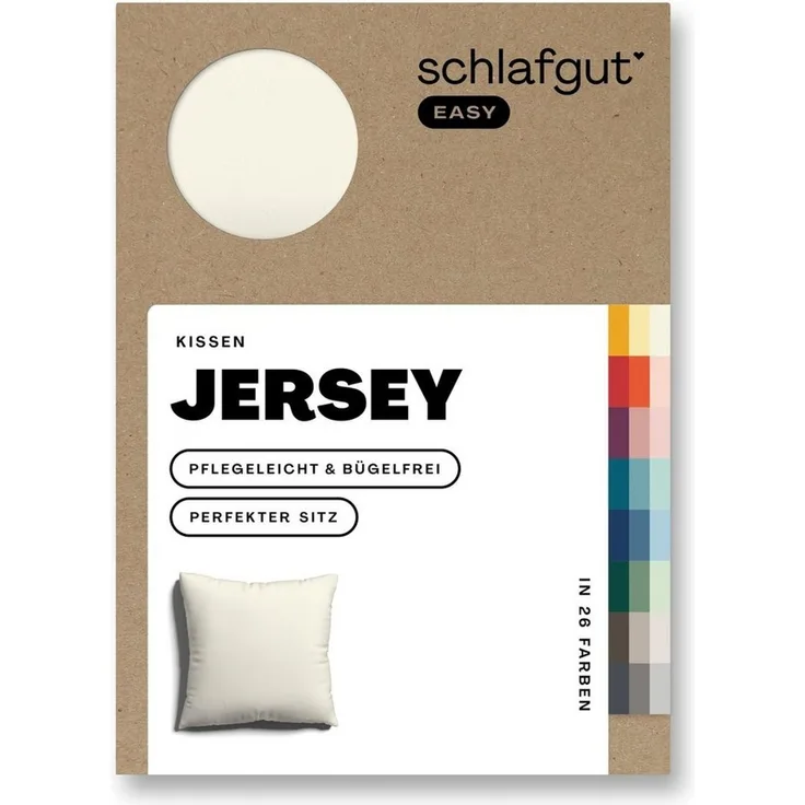 Schlafgut 'EASY' Kissenbezug, Jersey, Gelb-Licht, 80x80 cm