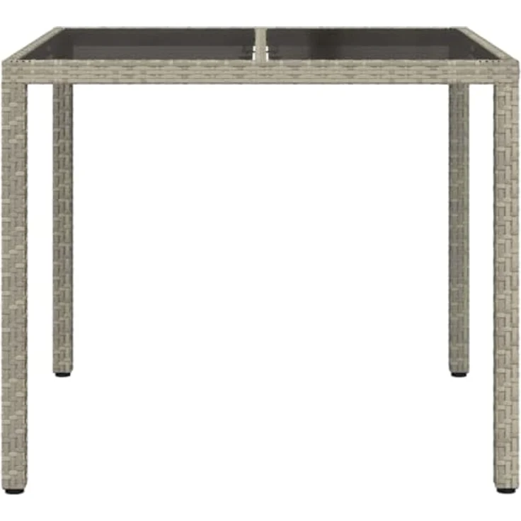 vidaXL Gartentisch Grau 90 x 90 x 75 cm Poly-Rattan 362534 – Bild 8