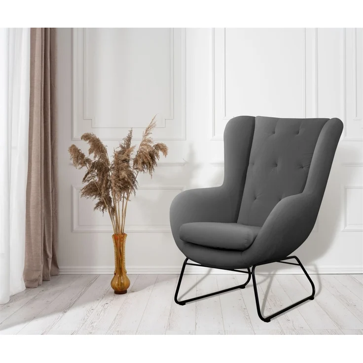 Sessel Designersessel ARTEMIS in Stoff Kronos Aschgrau – Bild 1