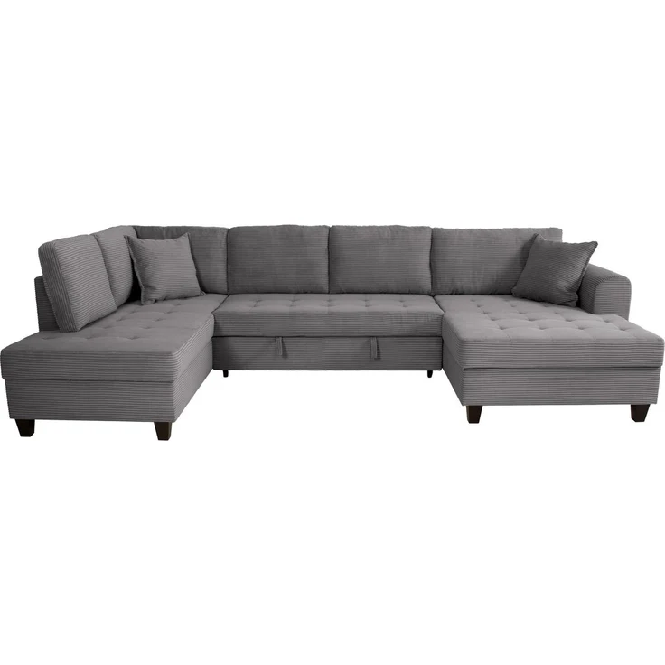 OTTO home Wohnlandschaft Moritz U-Form, B: 324 cm, mit Schlaffunktion, Bettkasten & Zierkissen