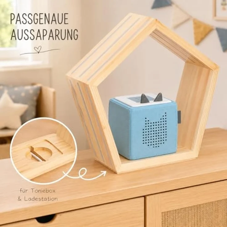 Baby Vivo Regal für Toniebox mit magnetischer Aufbewahrung für über 68 Tonies - Fünfeck – Bild 5