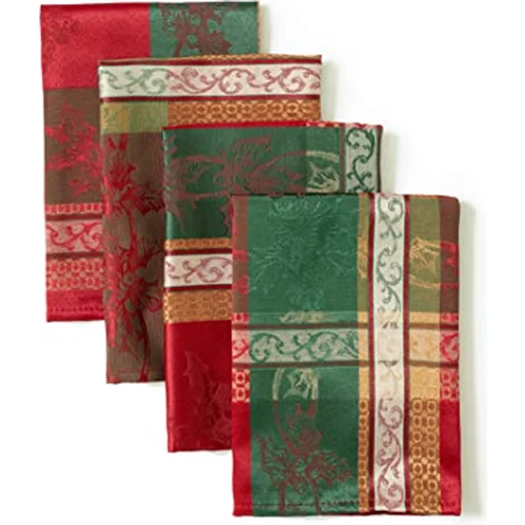 Benson Mills Urlaub Legacy Garn Gefärbt Tischdecke 18" X 18" Napkins Set of 4 Mehrfarbig – Bild 3