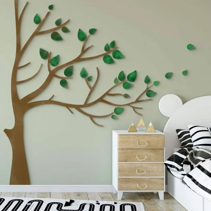 K&L Wall Art Holzbild Lebensbaum Kinderzimmer Boho Deko Baum des Lebens, (Holzposter mehrteilig), MDF-Holz Wandbild Kinderzimmer Boho Deko inkl. Wandhalterung – Bild 3
