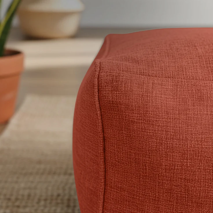 Green Bean® Indoor Sitzhocker Pouf 70x33x28cm EPS-Perlen Füllung -Home Linen Kuschelig Weich Waschbar - Drinnen Bodenkissen Liegekissen Sitzkissen Sitzhocker Sessel Kinder Erwachsene Stoff Rot – Bild 4