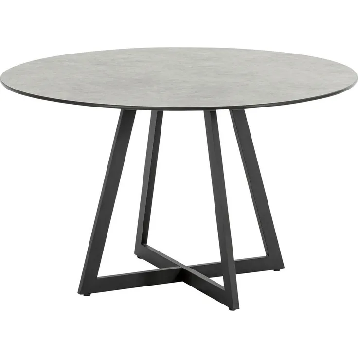 XXXL Gartentisch, rund eckig in Anthrazit, Dunkelgrau, Metall, wetterbeständig, 121x74x121 cm
