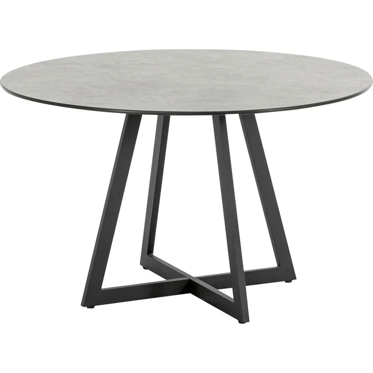 XXXL Gartentisch, rund eckig in Anthrazit, Dunkelgrau, Metall, wetterbeständig, 121x74x121 cm