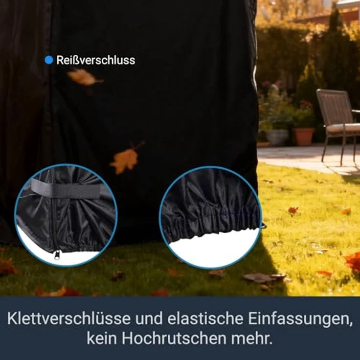Awnic Strandkorb Schutzhülle Winterfest, Strandkorbhülle 2 Sitze Wasserdicht, Abdeckhauben für Strandkörbe, Abdeckung Strandkorb Winterfest 420D Oxford-Gewebe L135×B105×H175/140cm – Bild 7