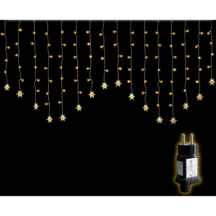 Salcar LED-Lichtervorhang 2M LED Schneeflocke Lichtervorhang Schneeflocken Lichterkette Außen, LED Weihnachtsdeko Fenster mit 9 Modi und Speicherfunktion, Warmweiß