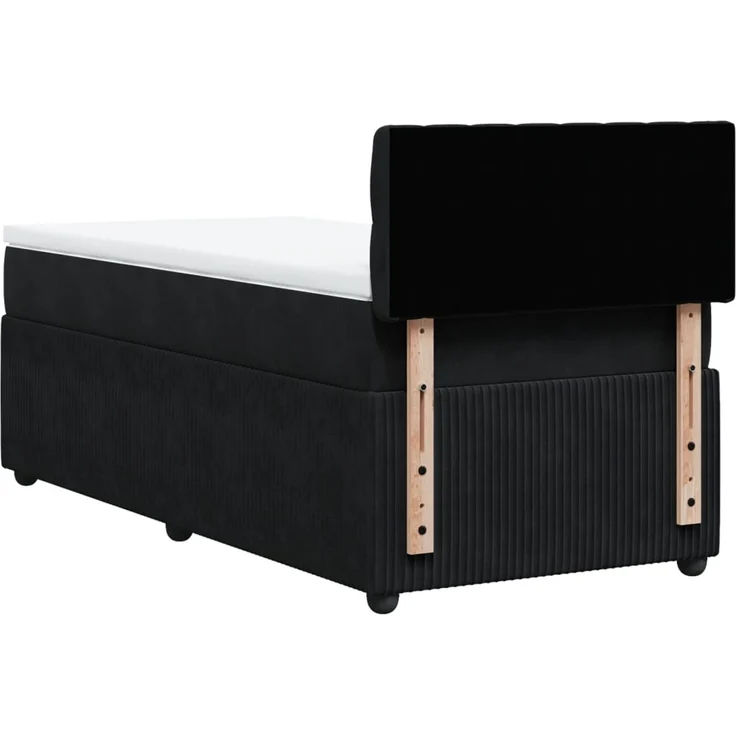 vidaXL Boxspringbett mit Matratze Schwarz 100x200 cm Samt 3287670 – Bild 10