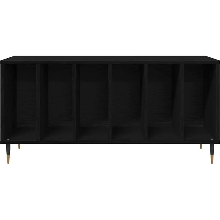 vidaXL Schallplattenschrank Schwarz Eichen-Optik 100 x 38 x 48 cm 862901 – Bild 4