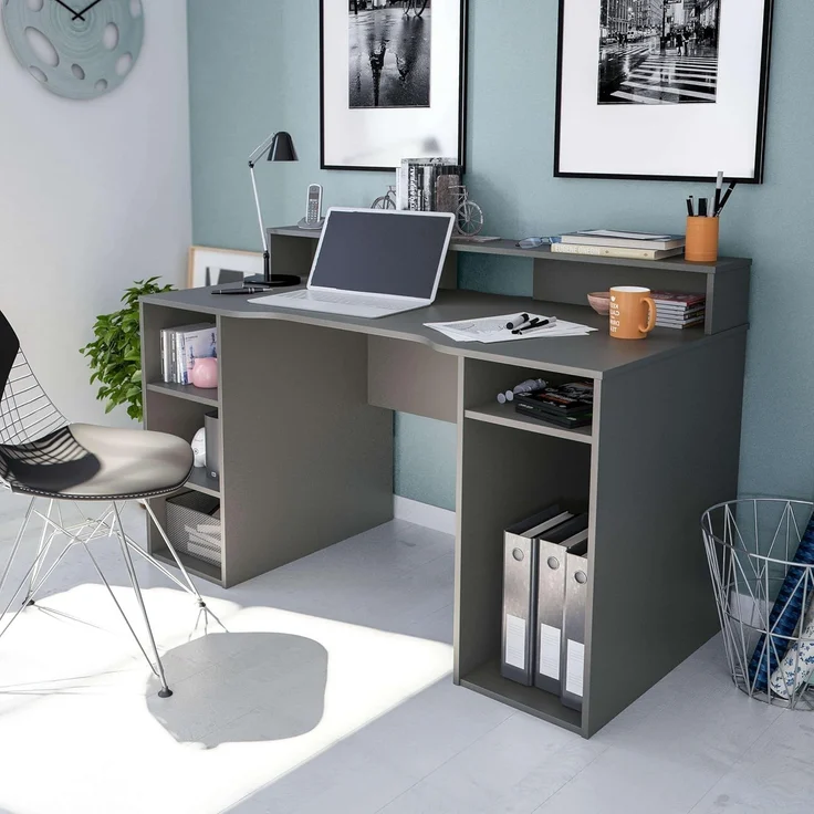 Habitdesign Ozone, Gamertisch, Computertisch, Finish in Anthrazit, Maße: 136 cm (L) x 67 cm (B) x 73-88 cm (H). – Bild 6