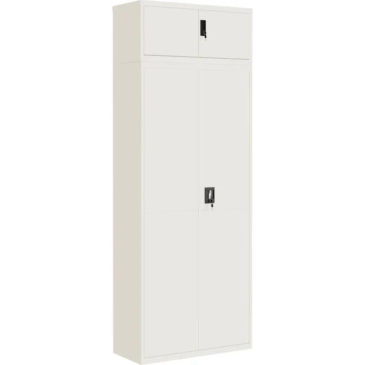 vidaXL Aktenschrank Weiß 90x40x240 cm Stahl 3188315 – Bild 1