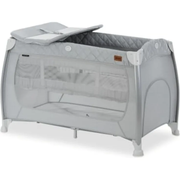 Hauck Select Premium Reisebett mit Aufsatz Play N Relax Center Quilted Grey