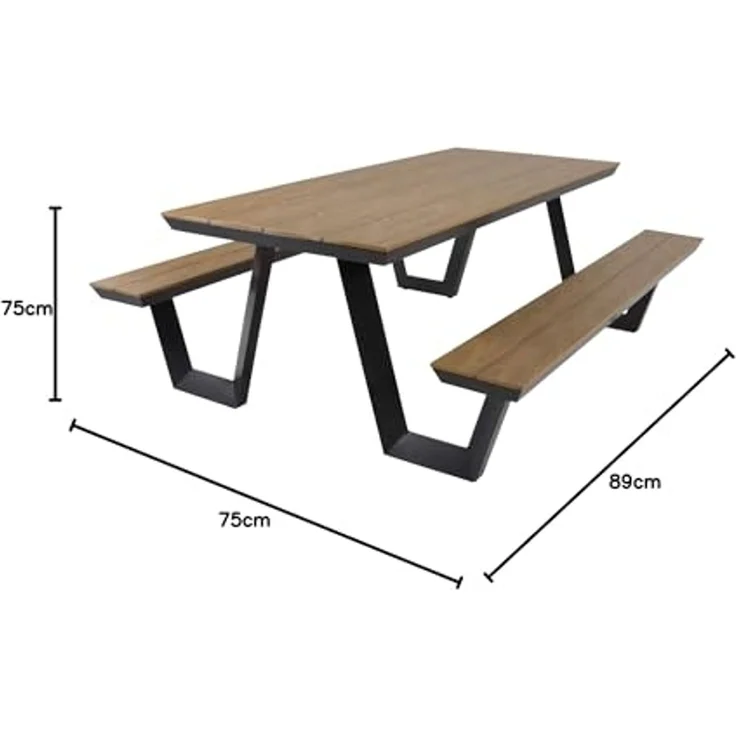 Lesli Living Bierzeltgarnitur Picknick-Set Arezzo Bank Bierzeltgarnitur Sitzgruppe rechteckig 200 cm – Bild 2