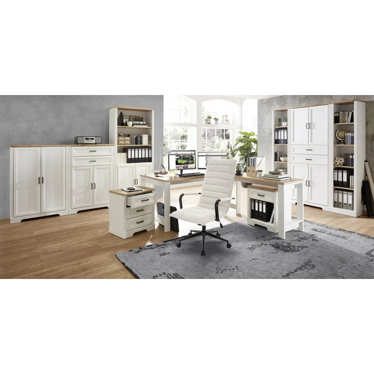 Carryhome 'NIKOLAS' Bürodrehstuhl, Stoff natur, 59 x 110 x 75.5 cm, 140 kg belastbar, höhenverstellbare Armlehnen – Bild 4