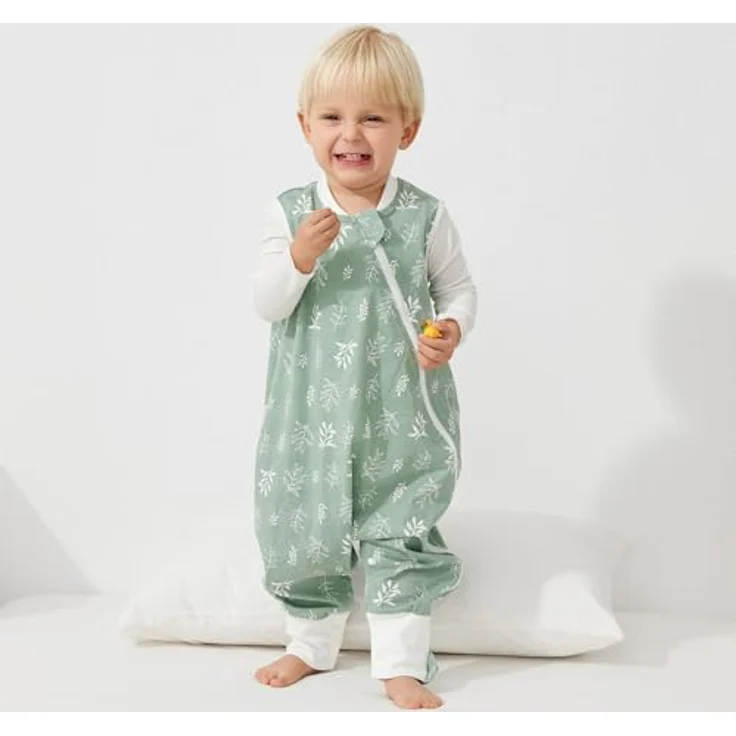Duomiaomiao Schlafsack Sommer, Schlafsack mit füßen 0.5 tog, Dünne Sommerschlafsack mit füßen, 100% Baumwolle Schlafsack Kinder Sommer 1-2 Jahr – Bild 2