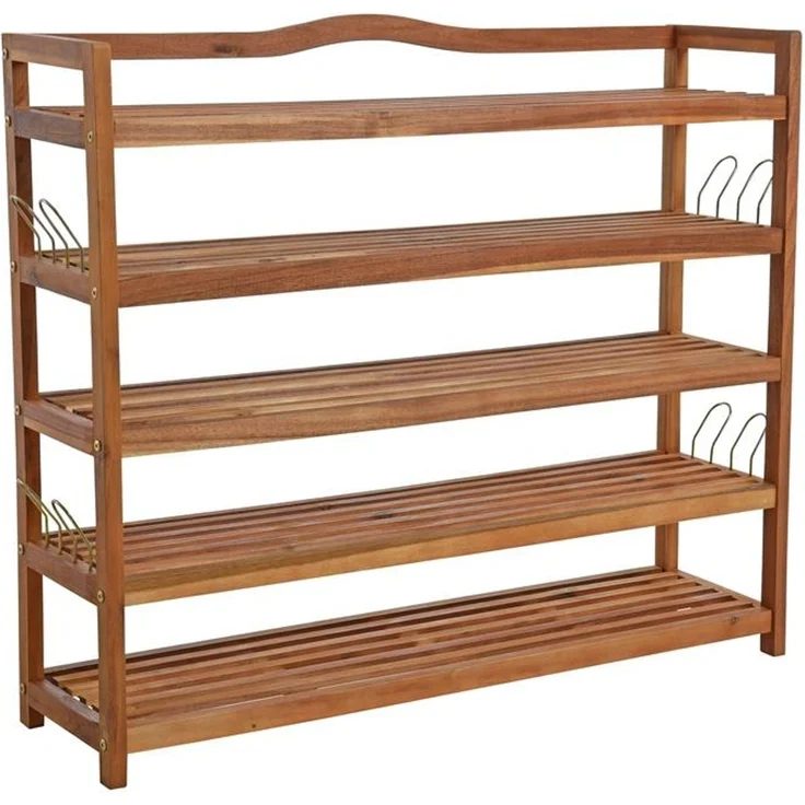 Schuhregal Holz Schuhschrank Schuh Regal 5 Etagen Schuhständer Schuhablage Bank – Bild 1