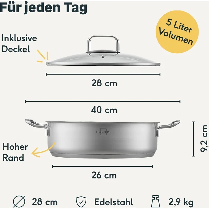 SILBERTHAL Servierpfanne 28 cm hoher Rand – Bild 7
