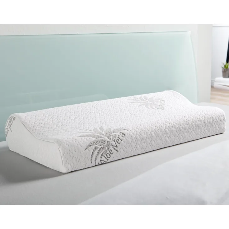 Nackenstützkissen "kühlende Gel Einlage" ( 60cm x 30cm x 10/7cm ), Nackenkissen mit Memory Foam, Aloe Vera veredelter Bezug, Gesundheitskissen