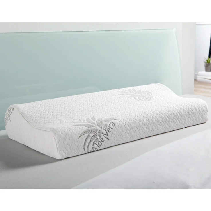 Nackenstützkissen "kühlende Gel Einlage" ( 60cm x 30cm x 10/7cm ), Nackenkissen mit Memory Foam, Aloe Vera veredelter Bezug, Gesundheitskissen – Bild 1