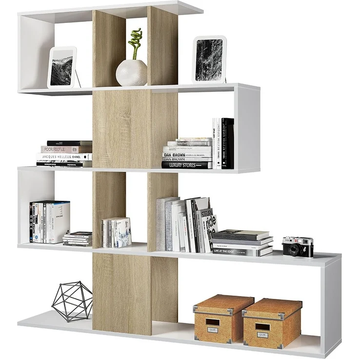 Calicosy 'ZIGZAG' Bücherregal mit 4 Ebene, und 11 Fächern - Zigzag - Helles Holz – Bild 5