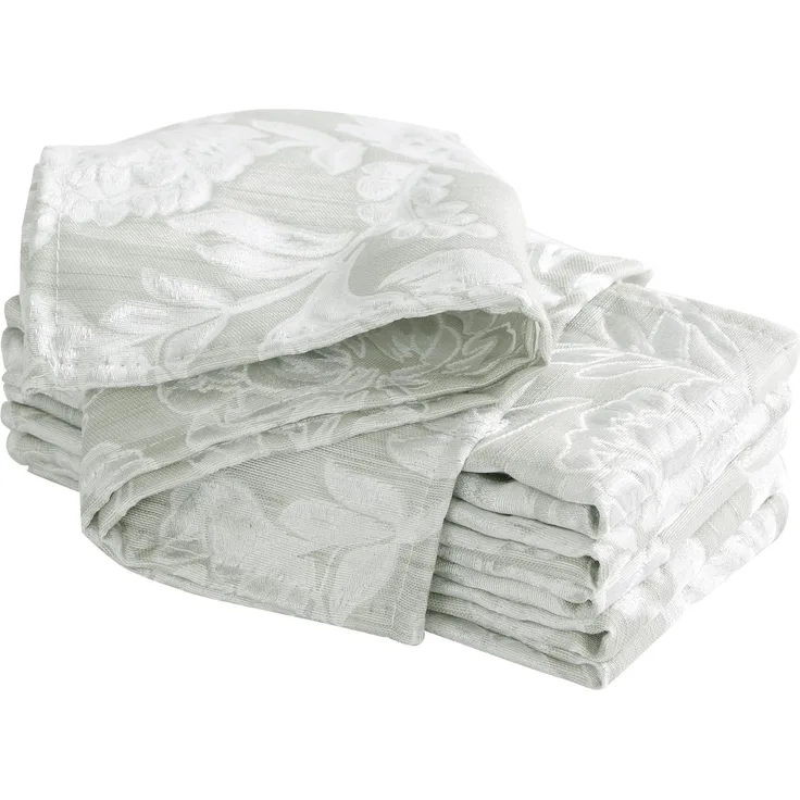Laura Ashley Annaleigh Tischdecke, Jacquard-Stoff, knitterfrei, für Essen, Urlaub, Party, Hochzeit oder Bankett, Set mit 6 Servietten, Salbei