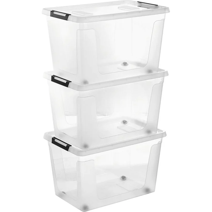 Gardissimo CLIP Aufbewahrungsbox Kunststoffbox Klarsichtbox Box rollbar – Bild 1