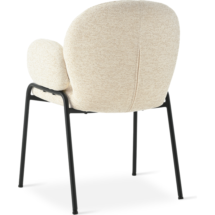 GOEURVANT 1235 Esszimmerstühle 2er-Set mit Armlehnen, Polsterstühle, Webstoff - Beige – Bild 7