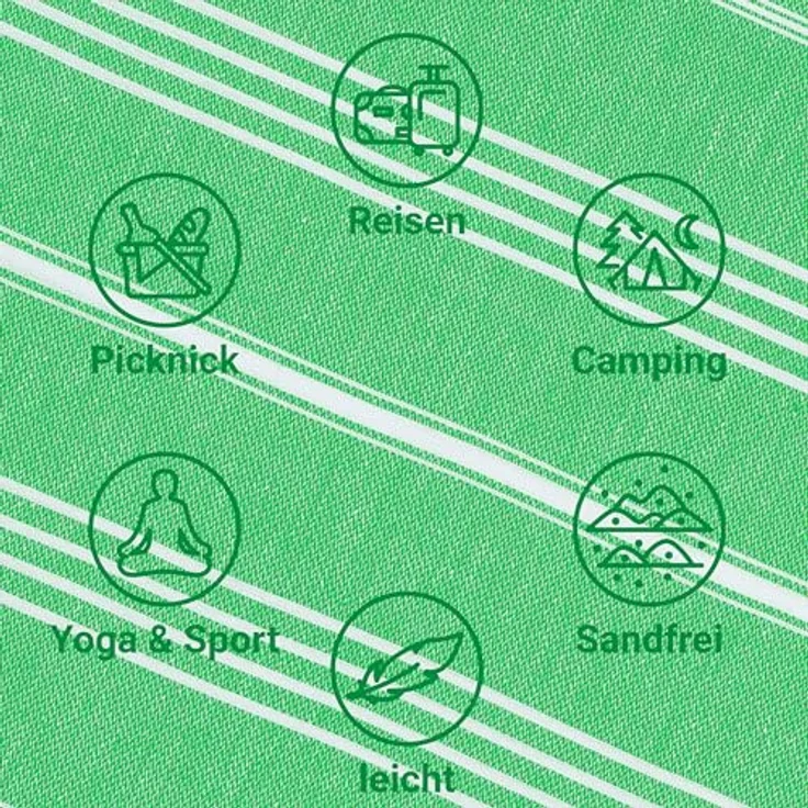LeStoff Premium Hamamtuch 50 x 100 cm – 100% Bio-Baumwolle, Vorgewaschen, Leicht, Kompakt, Saugstark & Schnelltrocknend, Handtuch für Bad, Sport, Reise, Camping (Grass) – Bild 4