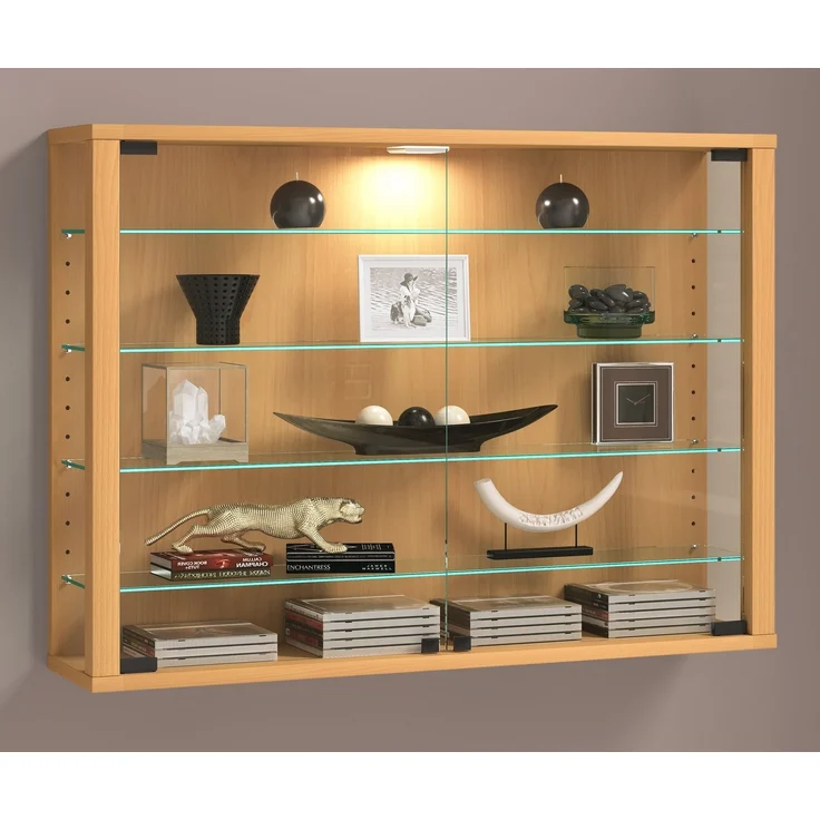 VCM Wandvitrine Vitrosa 919413 Buche H. 60 x B. 83 x T. 18 cm – Bild 2
