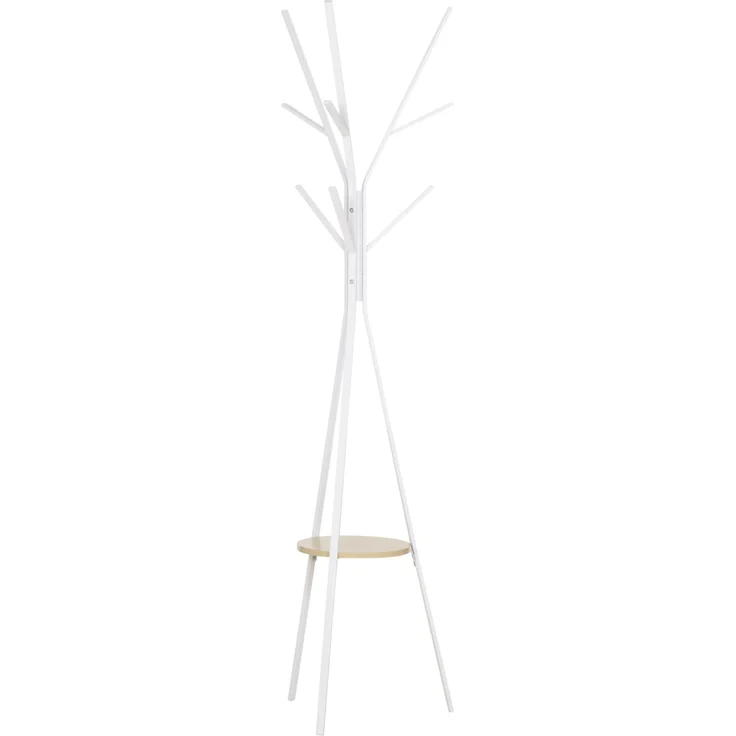Garderobenständer 45 x 45 x 180 cm in Weiß mit 8 Haken und Ablage – Bild 3