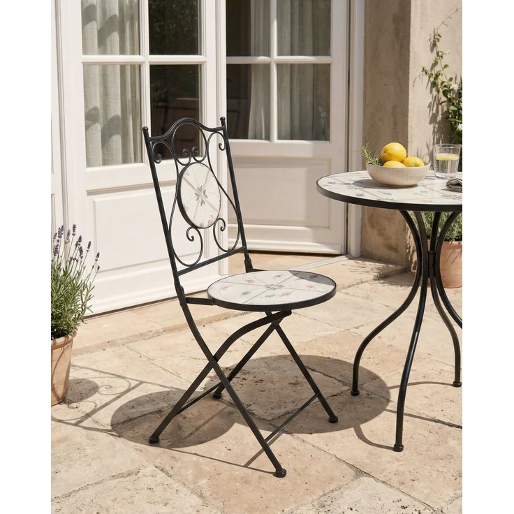 Gartenstuhl 2er Set CARONA klappbar Metall Schwarz – Bild 3