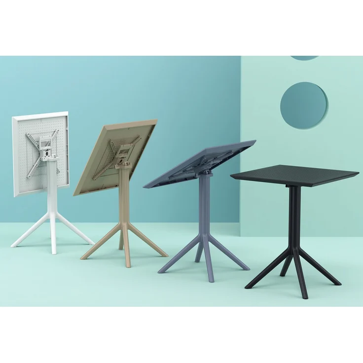 CLP Klapptisch Sky I Gartentisch, stabil und pflegeleicht für innen und außen,dunkelgrau eckig – Bild 3