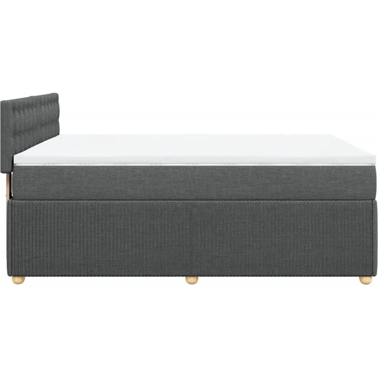 vidaXL Boxspringbett mit Matratze Dunkelgrau 140x190 cm Stoff 3287466 – Bild 5