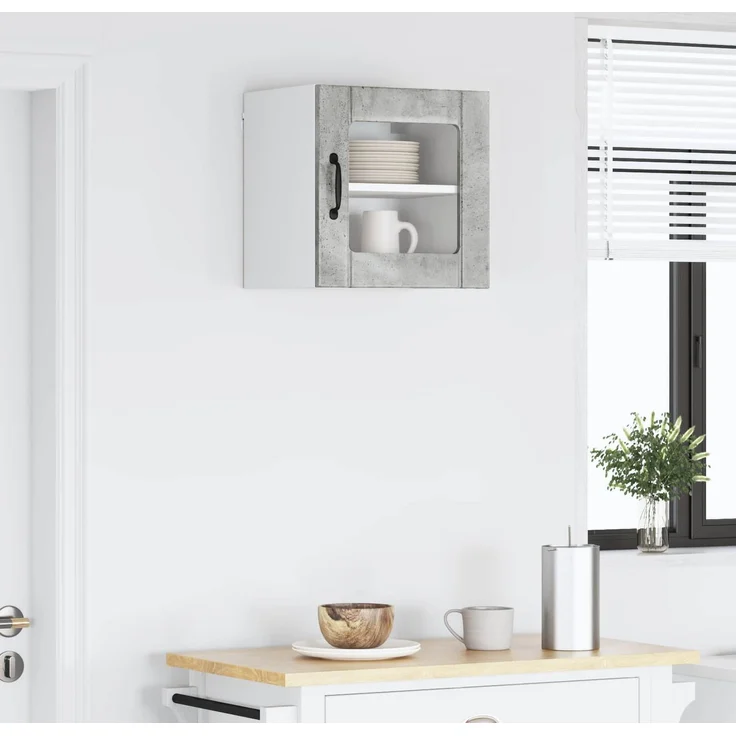 Hängeschrank, Küchenschrank Beton Grau 40 x 31 x 40 cm Holzwerkstoff – Bild 4